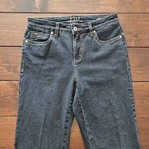 FDJ French Dressing Jeans Olivia Size 4 Tall Straight Leg‎ Dark Grey / Black